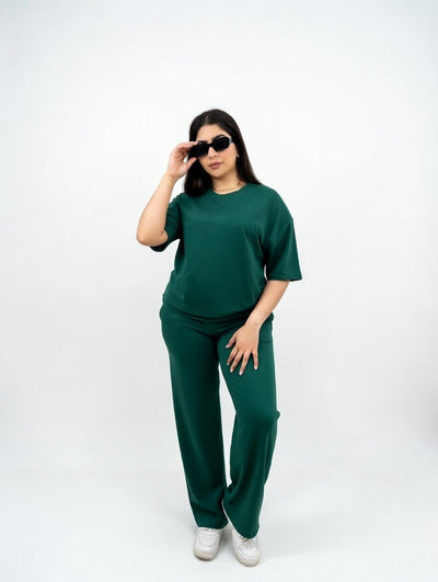 Ensemble "Urban Comfort" – Coupe Demi-Manche  Vert bouteille