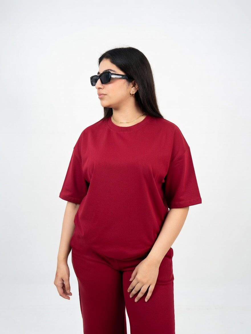 Ensemble "Urban Comfort" – Coupe Demi-Manche  bordeaux