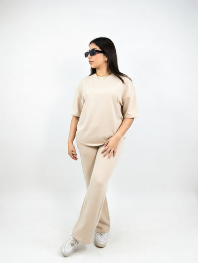 Ensemble "Urban Comfort" – Coupe Demi-Manche  Beige
